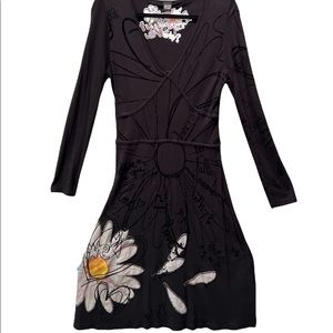 Desigusl Womens Black Long Sleeve MERITXELL Dress - Large